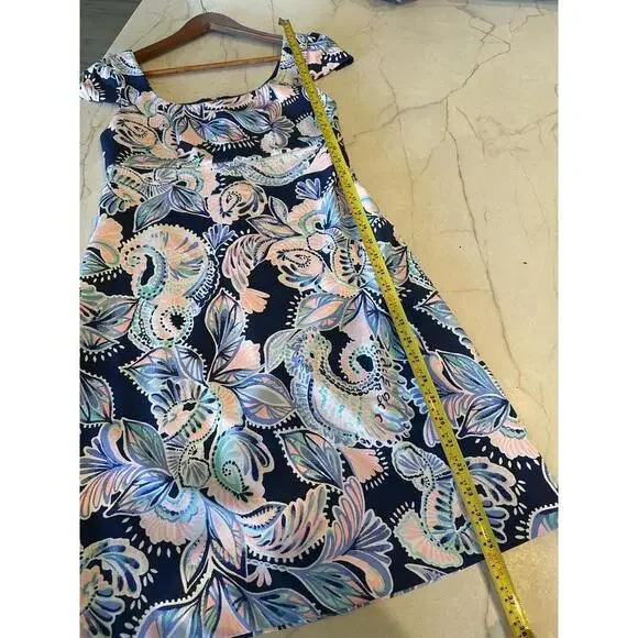 Lilly Pulitzer Laurent Dress High Tide Navy Holy Flockamolie Women’s size 2 - Picture 10 of 13